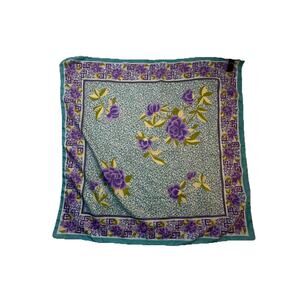 Vintage Scarf Bundle – Floral, Paisley, Baroque Prints – 3 Silk-Feel Square